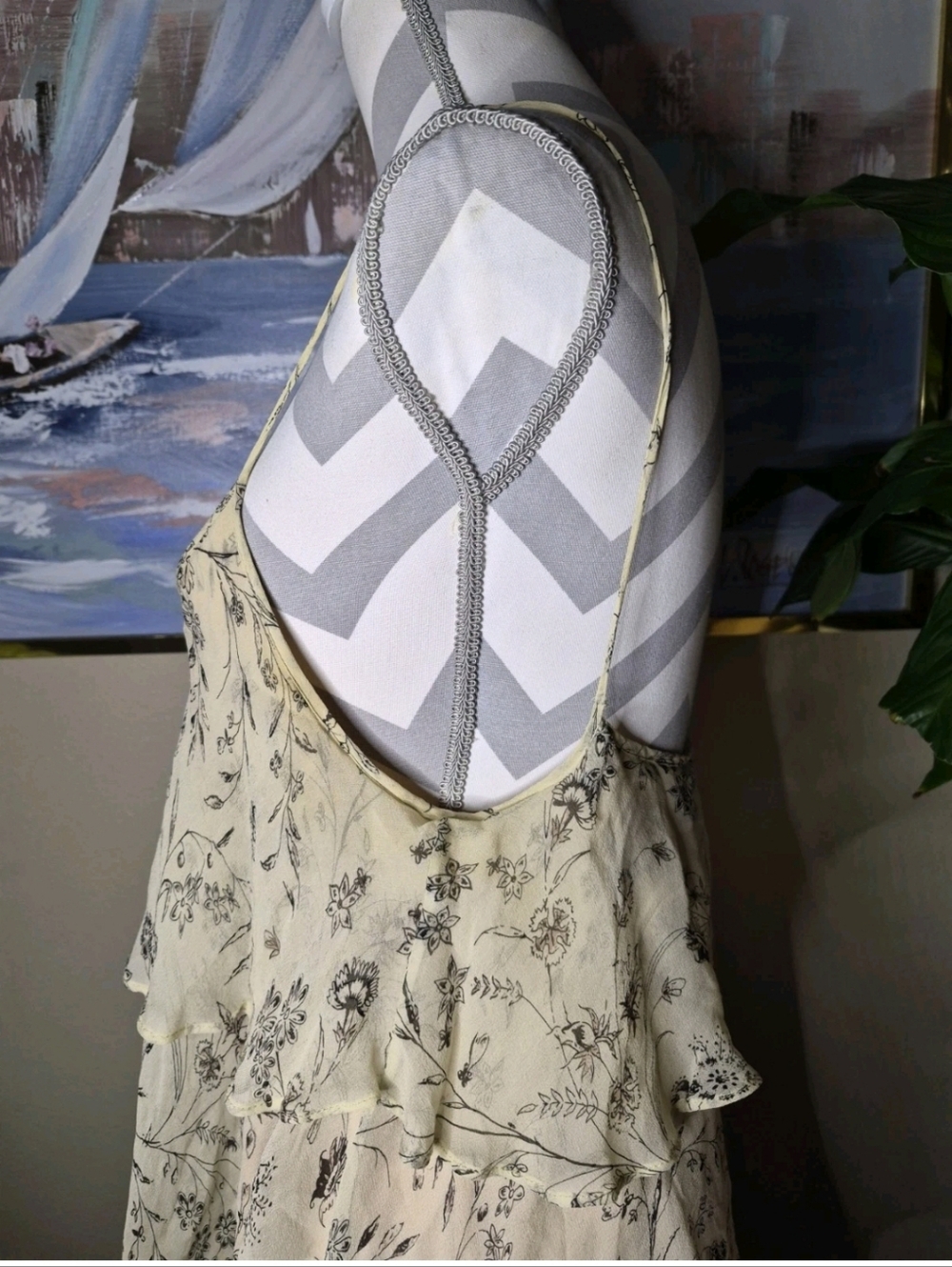 Paper Crown Cream Floral Ruffled Tiered Maxi Dress - Picture 4 of 8